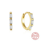 S925Sterling Silver Curved Wave Two-tone Diamond-studded Earrings Hoop Earrings Classic Hot-selling Trendy Ear Jewelry Earrings