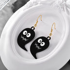 E0255 Halloween Creative Funny Ghost Cartoon Earrings Funny Expression Gold-plated Ear Hooks