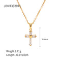 Geometric Cubic Zirconia Pendant Stainless Steel 18K Gold-Plated Necklace — jewelry construction