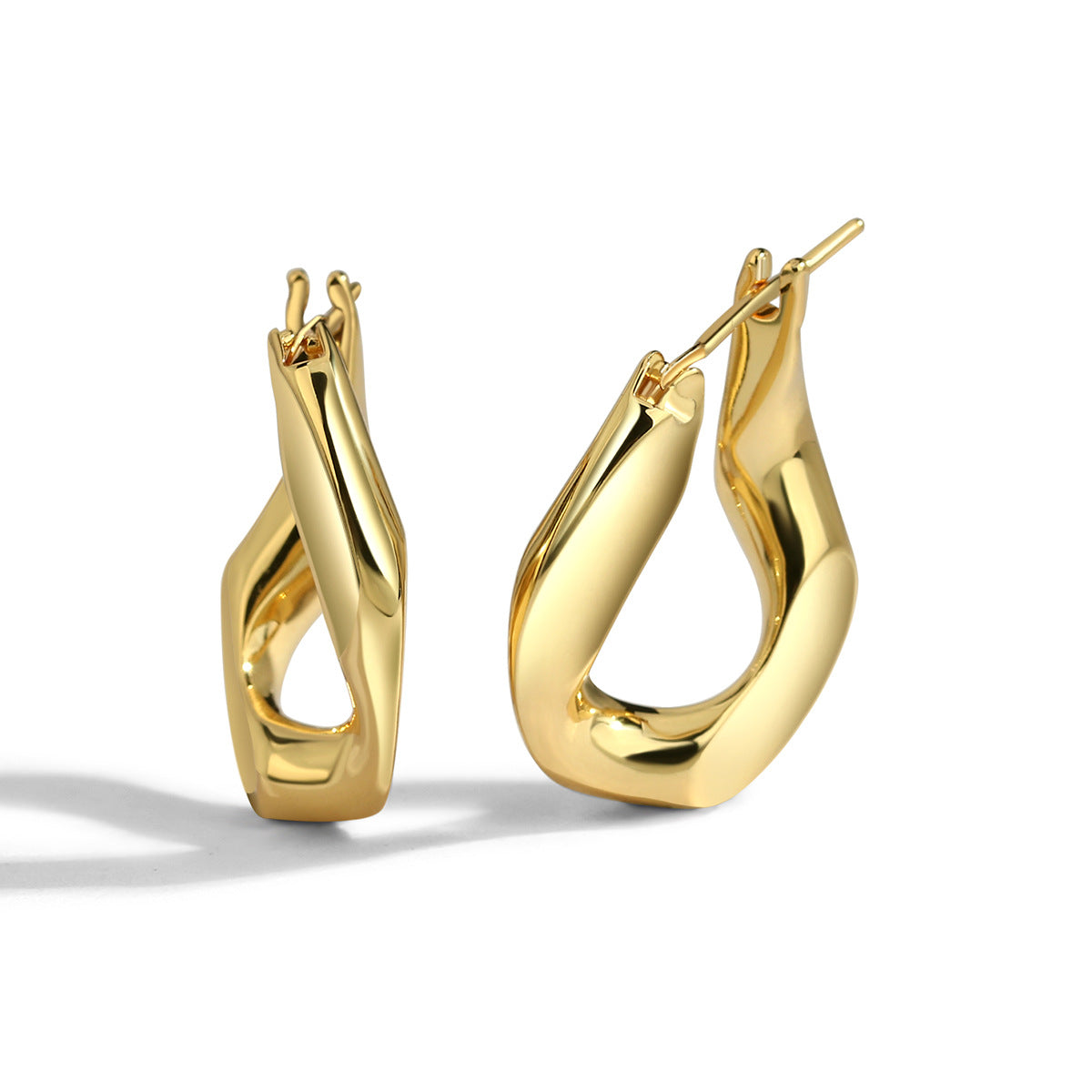 E0340 Minimalist Geometric Egg-shaped Earrings Minimalist Personality Metal Cyberpunk Earrings Accessories