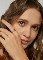 R0225 New style ring round half-edge zirconia inlaid ring Simple Design