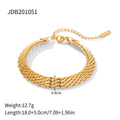 18K Gold-Plated Adjustable Open Stainless Steel Cuff Bracelet — alternate product view — jewelry finish and design detail