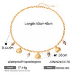 18k Gold Stainless Steel Starfish Shell Conch Bracelet2025Summer new marine series bracelet