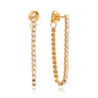 2H Zircon Chain Tassel Earrings Ear Studs Ear Jewelry Stainless Steel Accessories