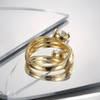 R0502 Fashion Spring New Single Zircon Ring for Women Simple Minimalist Ring