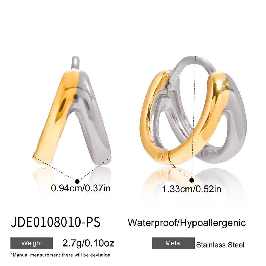 Earrings, ear hoops, non-fading ear clips, stainless steel jewelry18k Gold Earrings