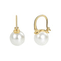 Gold-Plated Shell Pearl Vintage Drop Earrings — side profile