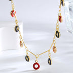 Gold-Plated Brass Vintage-Inspired Enamel Pendant Necklace for private-label fashion jewelry buyers