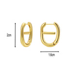 E0616 Korean Retro Design Earrings for Women, Brass Gold-Plated, Japanese Style, Smooth Elegant Ear Clips