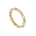 Gold-Plated Brass Geometric CZ Ring styled for independent jewelry boutiques — jewelry finish and design detail