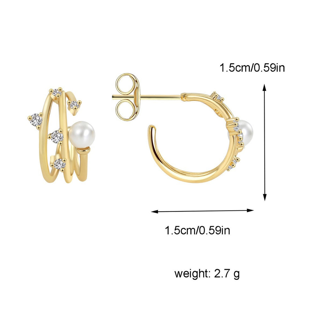 E0377 Minimalist Braided Circle gold Earrings for Women Korean Style Hollow Twisted Geometric High-end Hoop Earrings