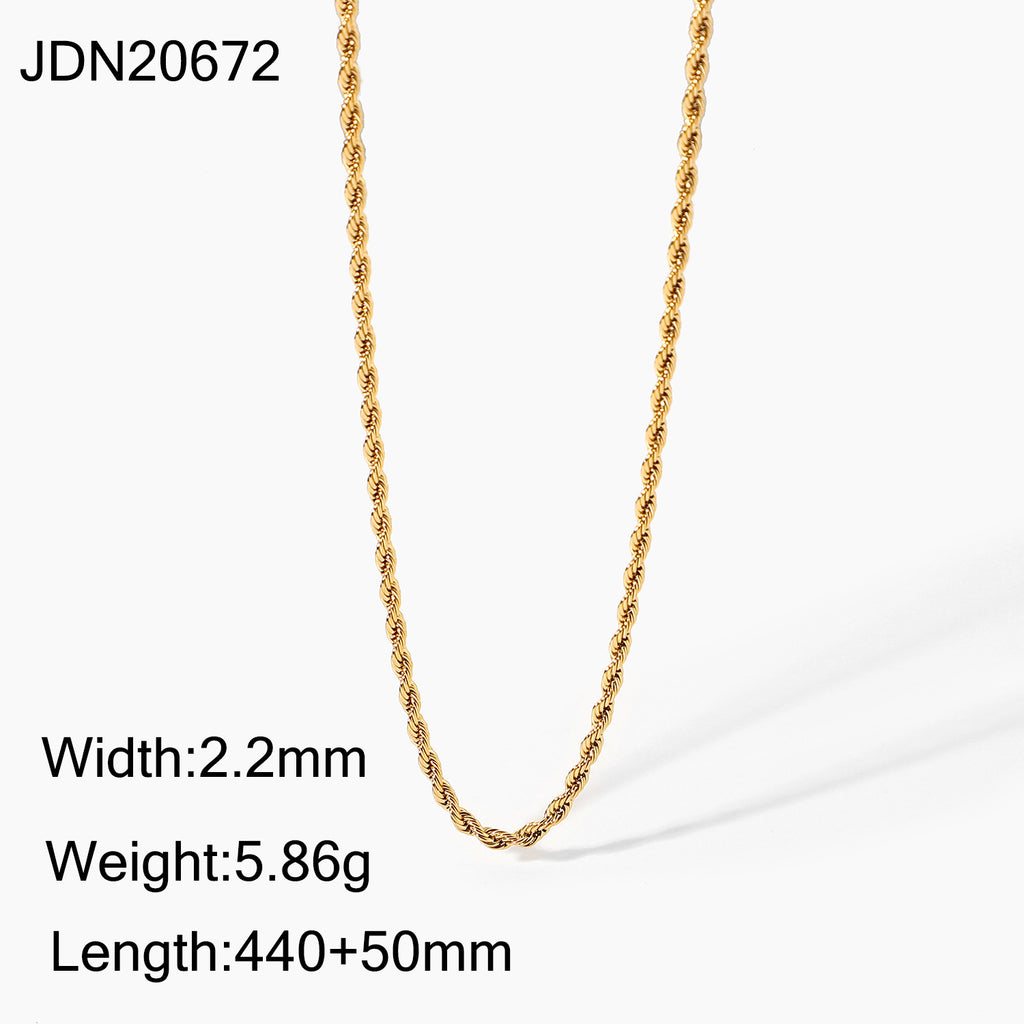 Trendy Retro Simple Personality Gold-Plated Minimalist Multi-Layer Necklace for Women Collarbone Chain