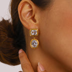 Stainless Steel Zircon Stud Earrings Vintage Earrings Ear Jewelry earrings
