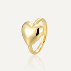 CYR0605 Simple Three-Dimensional Heart Peach Heart Copper Ring