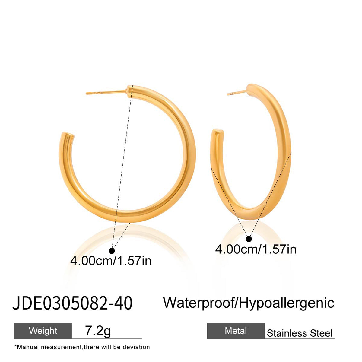 Classic C Hoop Earrings Versatile Ear Hoops Stainless Steel Jewelry Ear Accessories