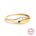 S925Sterling Silver Twelve Constellations Star Diamond Women's Ring Ring Creative Style Ring