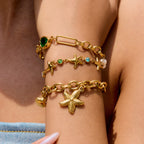 Zircon Starfish Bracelet Stainless Steel Jewelry for Women Non-Fading Jewelry