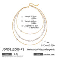 Modern Gold-Plated Stainless Steel Layered Necklace — detail view — jewelry finish and design detail