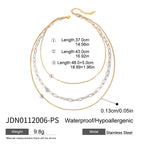 Three-layer Stacked Necklace Accessories for Women Collarbone Chain Stainless Steel Jewelry