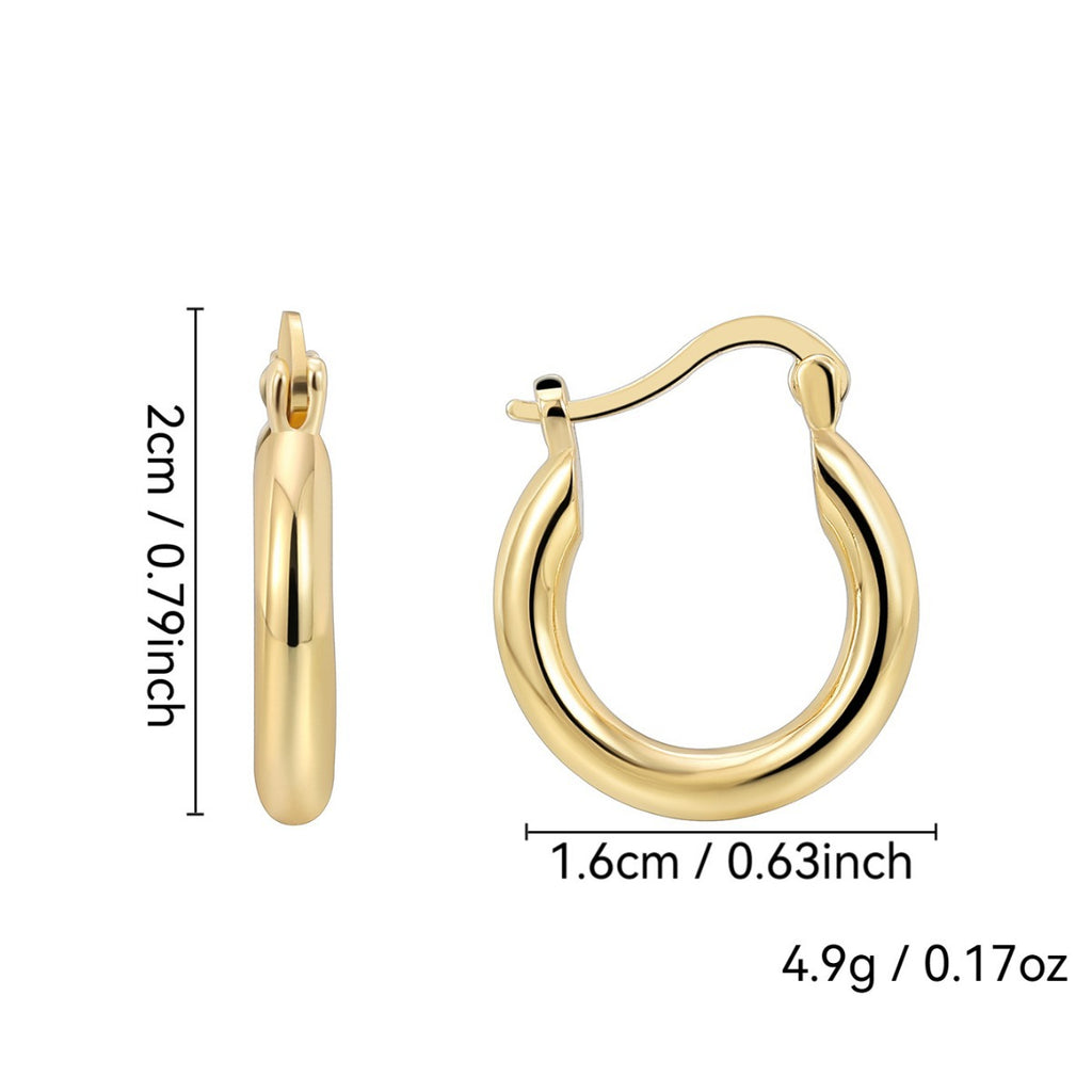 Gold-Plated Brass Geometric Round Earrings with gold-tone brass construction