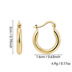 Gold-Plated Brass Geometric Round Earrings with gold-tone brass construction