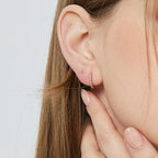 E0239 Hot Selling Earrings Simple Circle Micro Inlaid Single Row Zircon Earrings Women's Ear Clips Jewelry Direct Sale