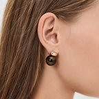 2H Tiger Eye Stone Earrings Autumn Winter Ear Accessories Stainless Steel Jewelry Non-Fading