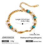 2H Bracelet Jewelry for Women, Non-Fading Stainless Steel Blue Turquoise Product
