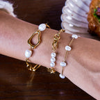 Imitation Pearl Bracelet Non-Fading Bow Jewelry Stainless Steel Accessories for Women