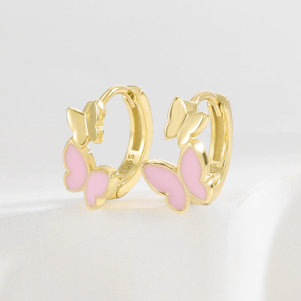 SE0264  S925Silver Fashion Butterfly Earrings Design Sense Ear Jewelry