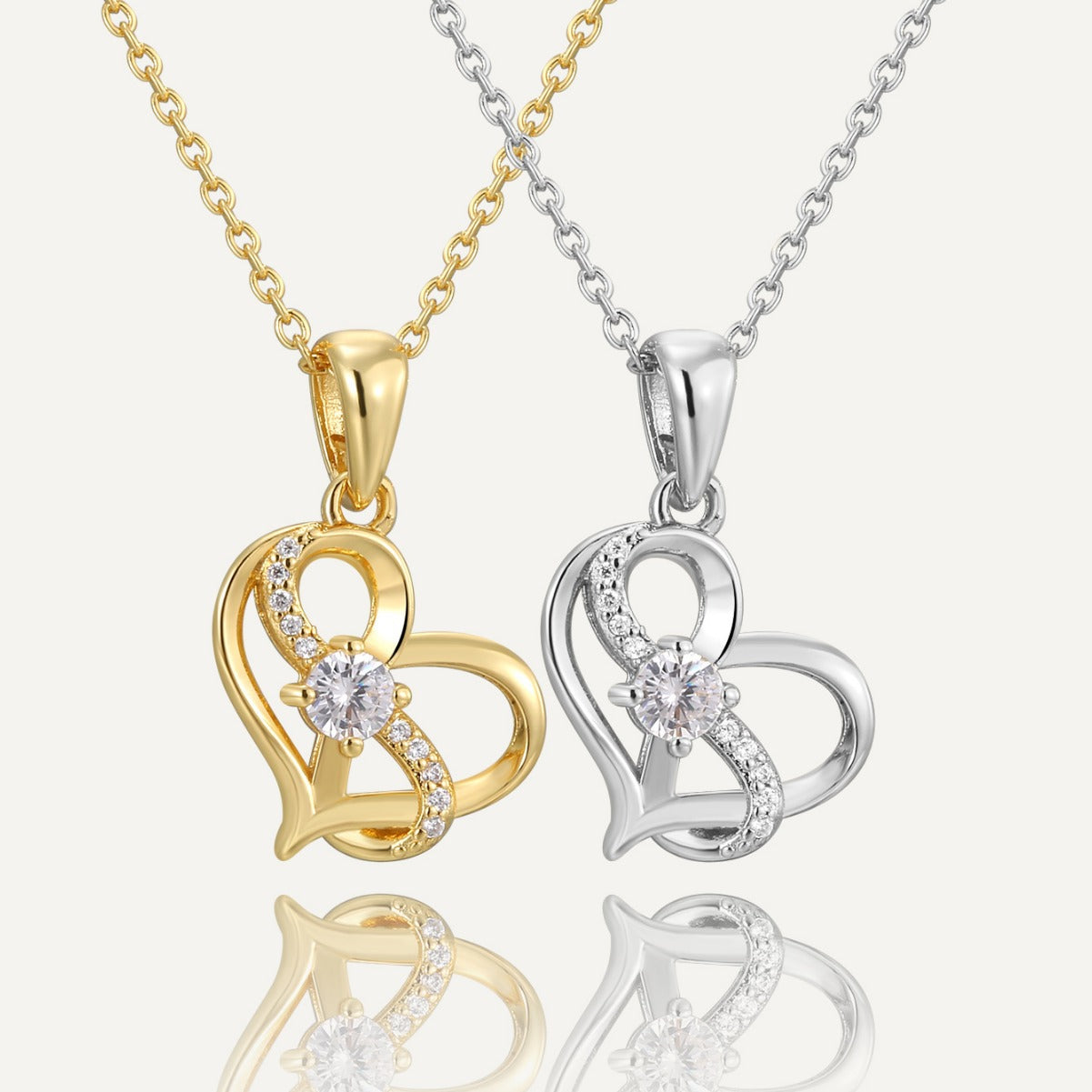 CYN0242 Eternal Infinity Love Copper Necklace Female Clavicle Chain Pendant Necklace