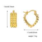 E0518 Fashion Gear Pattern Design Earrings for Women Brass Gold-Plated Simple Ear Jewelry