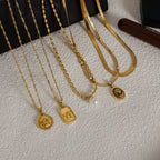 Angel Necklace Collarbone Chain18k Gold Stainless Steel Jewelry