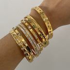 2H Stainless Steel Zircon Bracelet Clasp Bangle bracelet