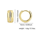 E0356 Hot Sale gold Earrings Glossy Simple Fashion Zircon Earrings n Women's Earrings