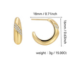 E0277 Earrings for Women C Diamond-encrusted Hoop Earrings for Women18K Zirconia Earrings Versatile Fashion