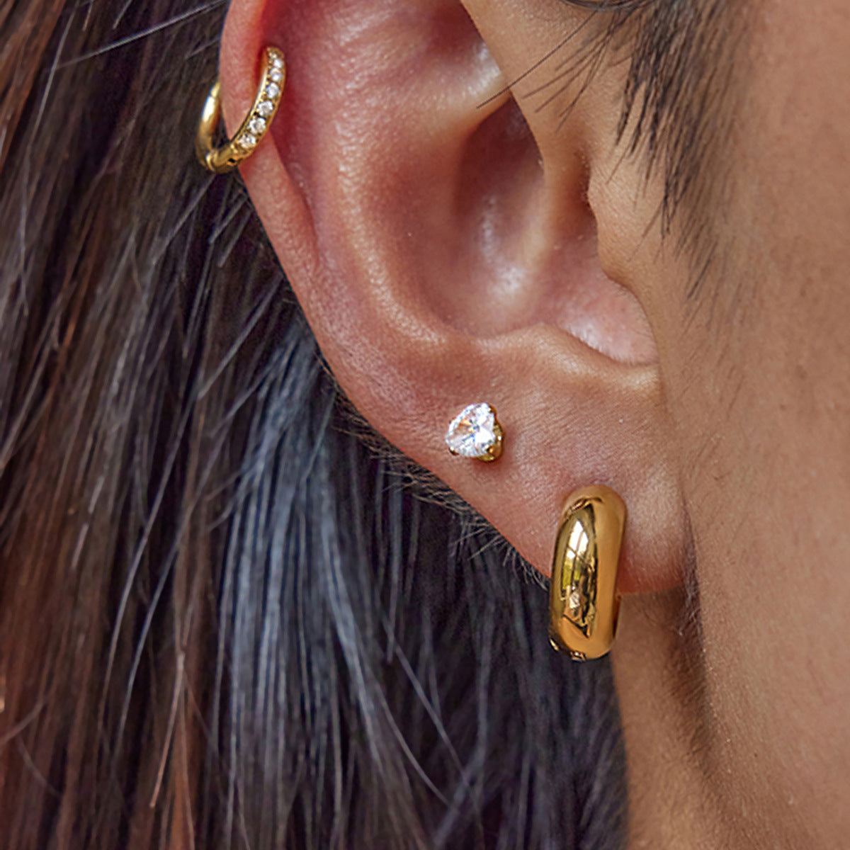 Stainless Steel Circle Earrings Ear Jewelry Non-Fading Accessories Stud Earrings for Women