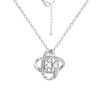 CYN0229 Eternal Heart Copper Necklace for Women with Design Sense Lucky Four-Leaf Clover Necklace