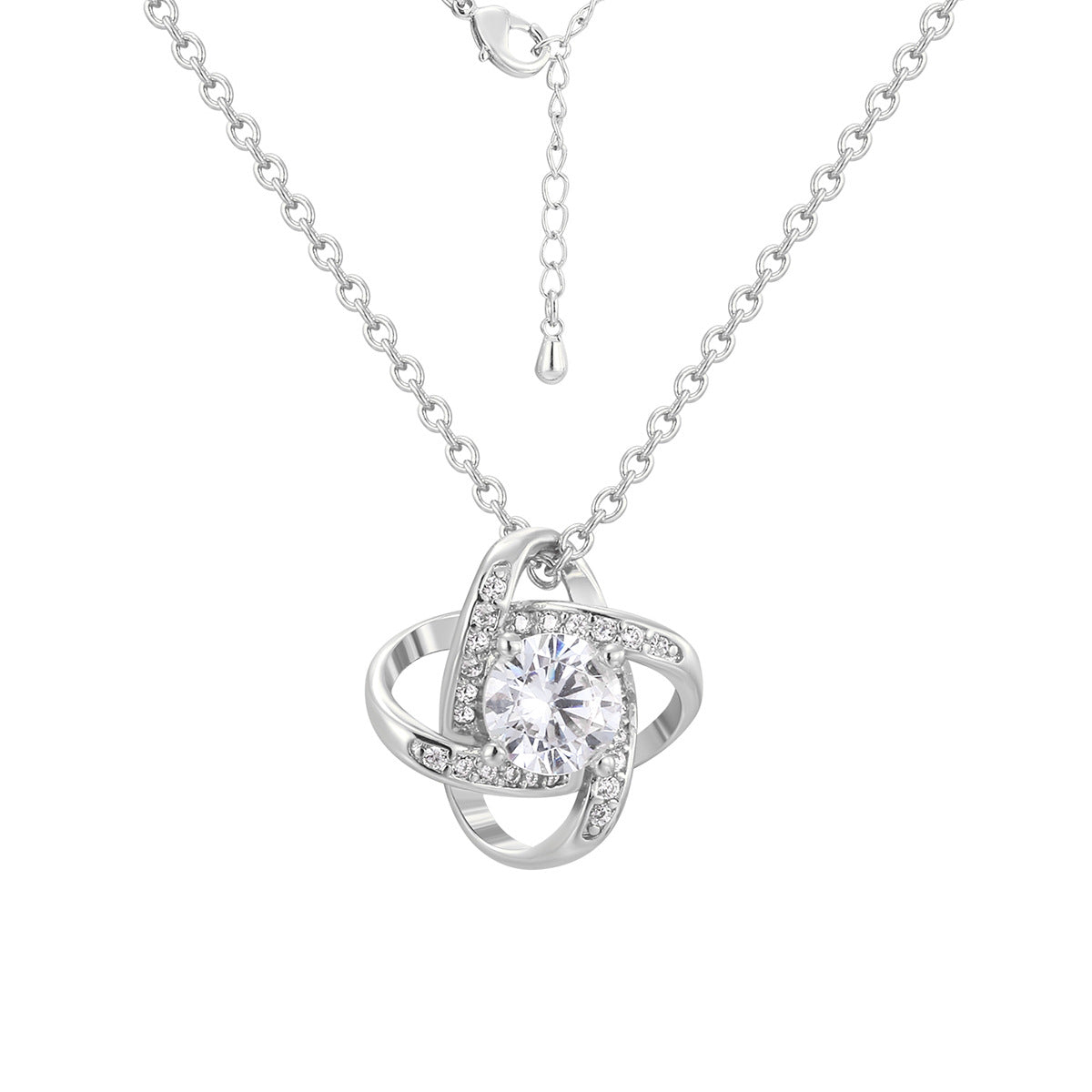 CYN0229 Eternal Heart Copper Necklace for Women with Design Sense Lucky Four-Leaf Clover Necklace