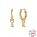 925 Sterling Silver Silver Diamond Square Hoop Earrings — collection product image 06