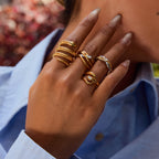 2H Original Design Snake Ring Non-Fading Jewelry for Women Stainless Steel Accessories ring