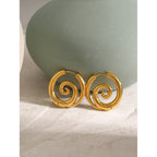 18K Gold Stainless Steel Spiral Hoop Earrings Summer New Fashion Mosquito Coil Stud Earrings for Women