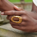 Geometric Ring Non-Fading Jewelry Stainless Steel Accessories for Women