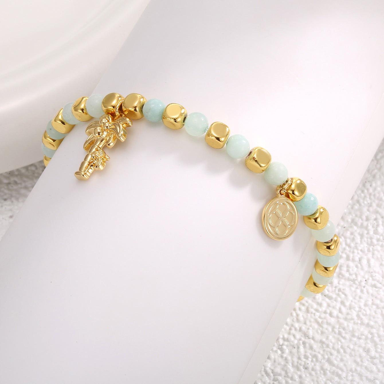 CYB0229 Copper plating4k Gold Bracelet Bohemian Beach Coconut Tree Beads