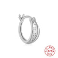 925 Sterling Silver Silver cubic zirconia Five Pointed Star Hoop Earrings — jewelry product photo 09 — jewelry finish and design detail