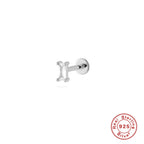 New S925Sterling Silver Stud Earrings18G Flat Head Push Piercing Cartilage Earrings Hot Selling Piercing Ear Lobe