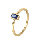 R0250 French Fashion Simple Square Zircon Ring for Women Fresh Versatile Design Ring