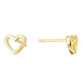 Gold-Plated 925 Sterling Silver Heart Minimalist Stud Earrings — jewelry construction