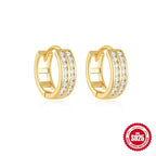 S925Sterling Silver Double Row Diamond Minimalist Fashion Hoop Earrings Hot Selling Classic High-end Earrings Jewelry