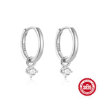 Classic925Sterling Silver Inlaid Diamond Hoop Earrings Heart Devil's Eye Ear Cuff Earrings Hot Sale Minimalist Style Ear Jewelry